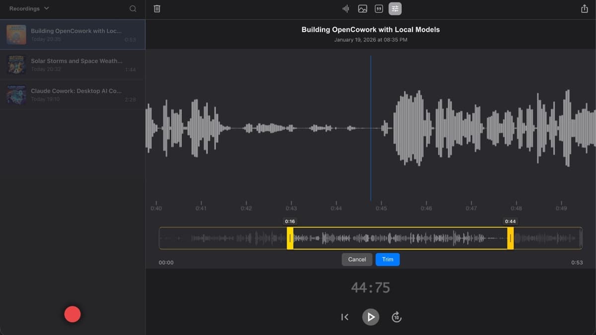 Recorder screenshot