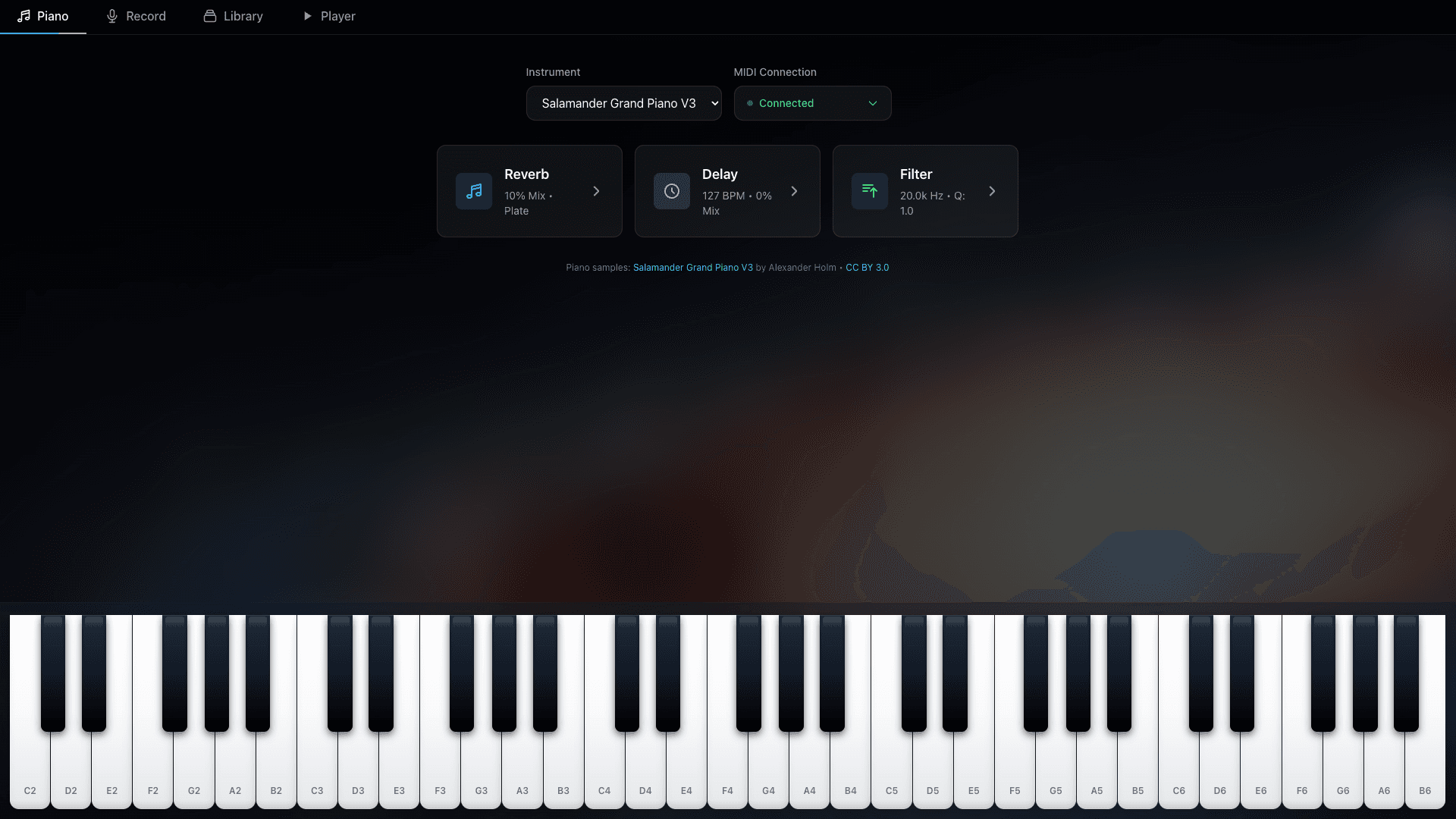 Cloud Piano screenshot